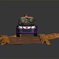 Toy Racing Car With Mario Character On Orange Track Surface