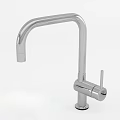 Three Modern Stainless Steel Faucets With Curved Spout And Sleek Design