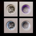 Modern Square Shaped Decorative Lights With Celestial Moon Patterns And Colorful Edges