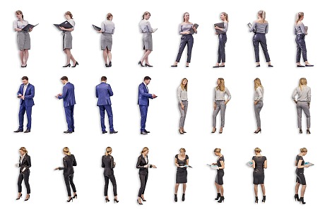 Business White Collar Male Female Characters Combination Business Front Office White Collar Characters Women Business Characters Human Nature 3d model