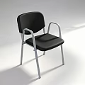 Modern Simple Design Leisure Chair With Black Seat Back And Silver Frame