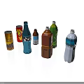 Assorted Beverage Bottles In Different Colors And Various Shapes On White Surface