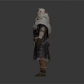 3D Rendered Fantasy Mythical Creature Character With Hooded Cloak And Ornate Belt