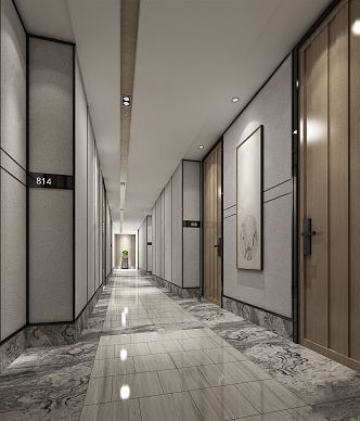 Modern Away Hotel Entrance Away 3d model