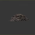 Stacked Firewood Logs Pile With Soil Debris Arranged On Dark Surface