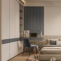 Modern Kids Bedroom With Bed Desk Toys And Storage
