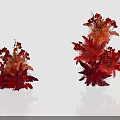 Elegant Red Floral Arrangement with Red Leaves and Blossoms for Decorative Design