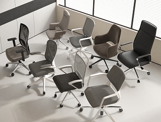 Office Chair Swivel Chair Leisure Chair Armchair Computer Chair Boss Chair Pulley 3d model