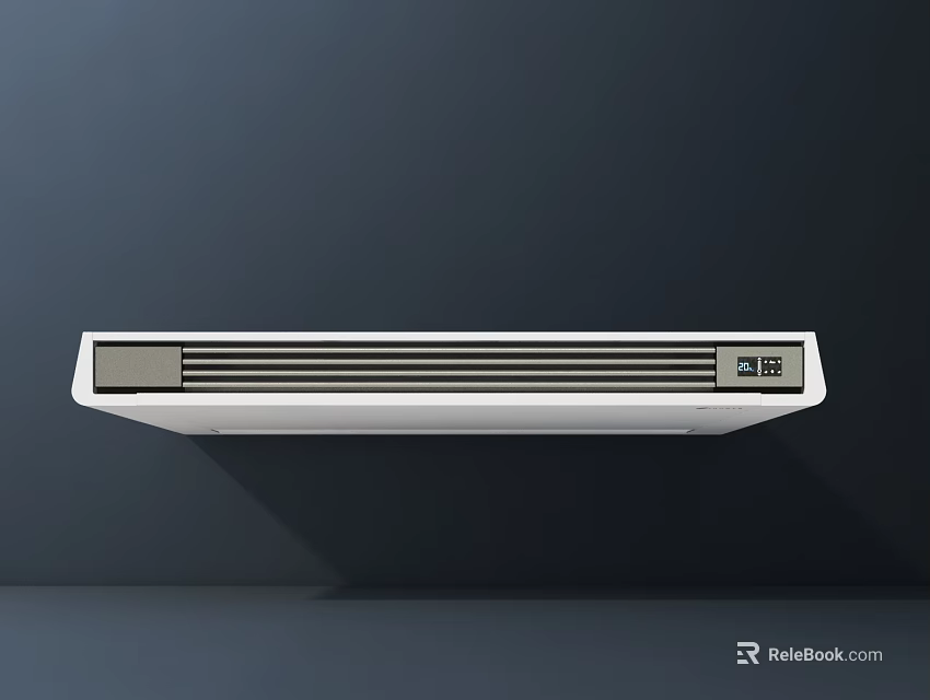 Modern Wall Mounted Air Conditioner Fan With Sleek White Design And Control Panel 3d model 