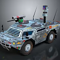 Armored Military Vehicle Featuring Weapon System Sensor Camera Antennas And Camouflage Design