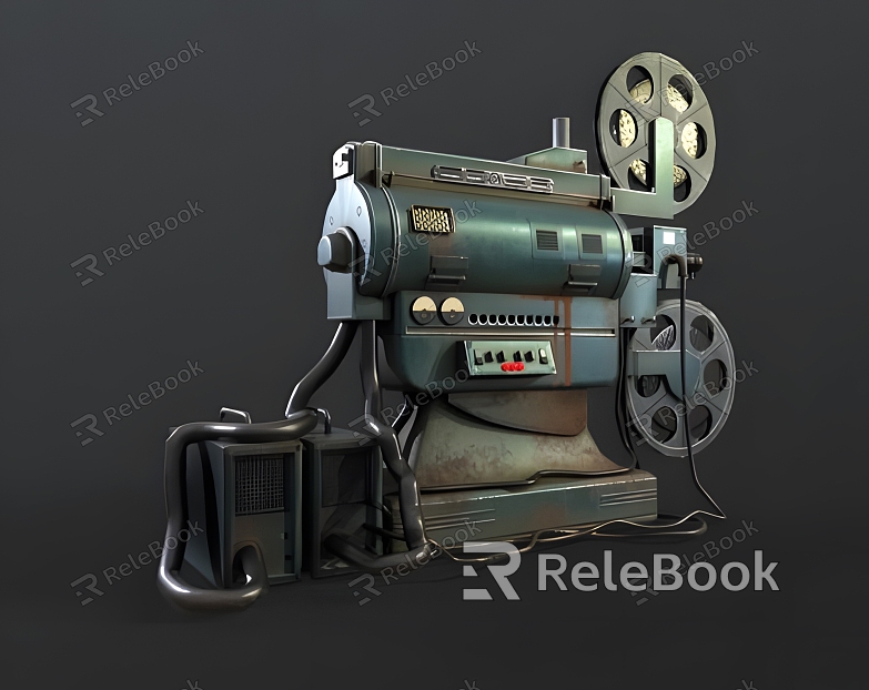 Realistic Retro Projector Realistic Retro Projector Machine Machinery and Equipment Industry 8090 s Old Objects model