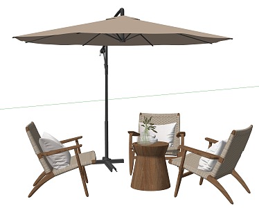 Landscape Outdoor Seat Parasol 3d model