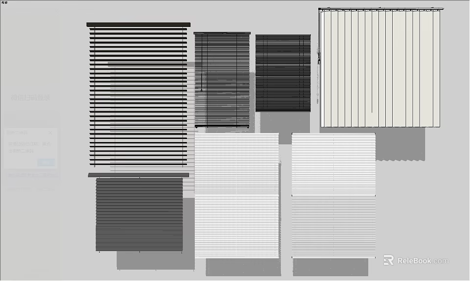 Various Modern Blinds Styles In Different Colors For Home Window Decoration 3d model