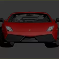 Red Sports Car with Aerodynamic Design Black Alloy Wheels Rear Spoiler and Reflective Surface