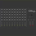 Professional CELL Audio Control Panel With Multiple Knobs Faders And Red Switches