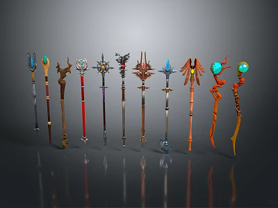 Stylish Clothing Accessories With Various Designs And Colorful Patterns Displayed In Row 3d model