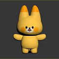 Cute Yellow 3D Game And Movie Character With Orange Ears And Blush