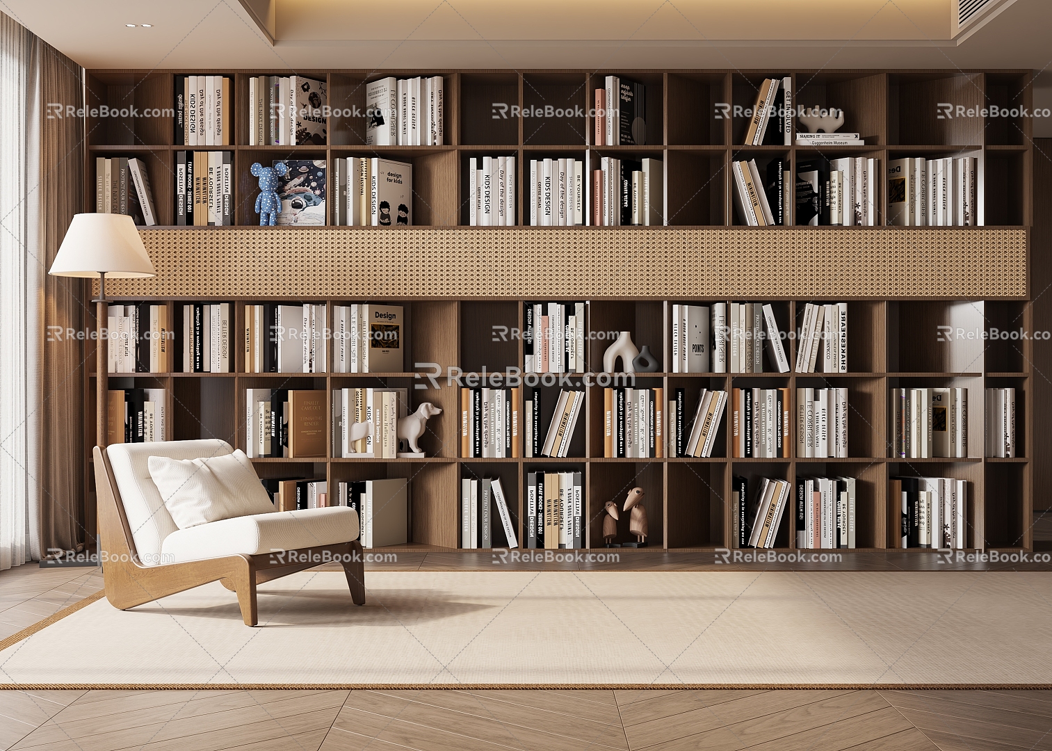 Middle Style Bookcase 3d model