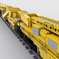 Yellow Building Blocks Toy Train Model on Detailed Railway Track
