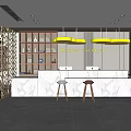 Modern Front Desk Hotel Front Desk Space 3d model