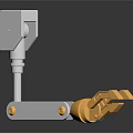 White and Yellow Articulated Hardware Tool with Adjustable Mechanical Clamp and Durable Metal Construction