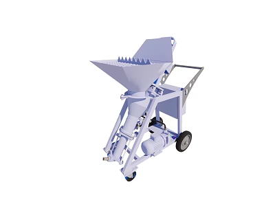 Mobile Industrial Equipment With Hopper Feeder And Wheel Base Pump Unit 3d model