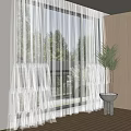 Modern Curtain Window Screen 3d model