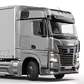 Heavy Duty Cargo Truck With Modern Cab Design And Enclosed Trailer