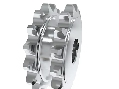 Industrial Metal Gear With Toothed Structure And Shaft Hole Mechanical Component 3d model