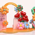 Love Outlets Arch Photo Check In Spot With Flowers Heart Balloons And Gift Boxes