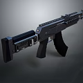 Modern Tactical Black Rifle With Sleek Design Barrel Magazine And Grip