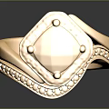 Elegant Luxurious Gold Ring with Square Gemstone and Intricate Patterned Band