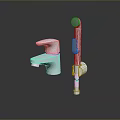 Modern Chrome Bathroom Faucet And Handheld Shower With Polished Metal Finish