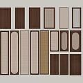 Various Style Cabinet Doors With Wood Grain Mesh Patterns And Brown Tones