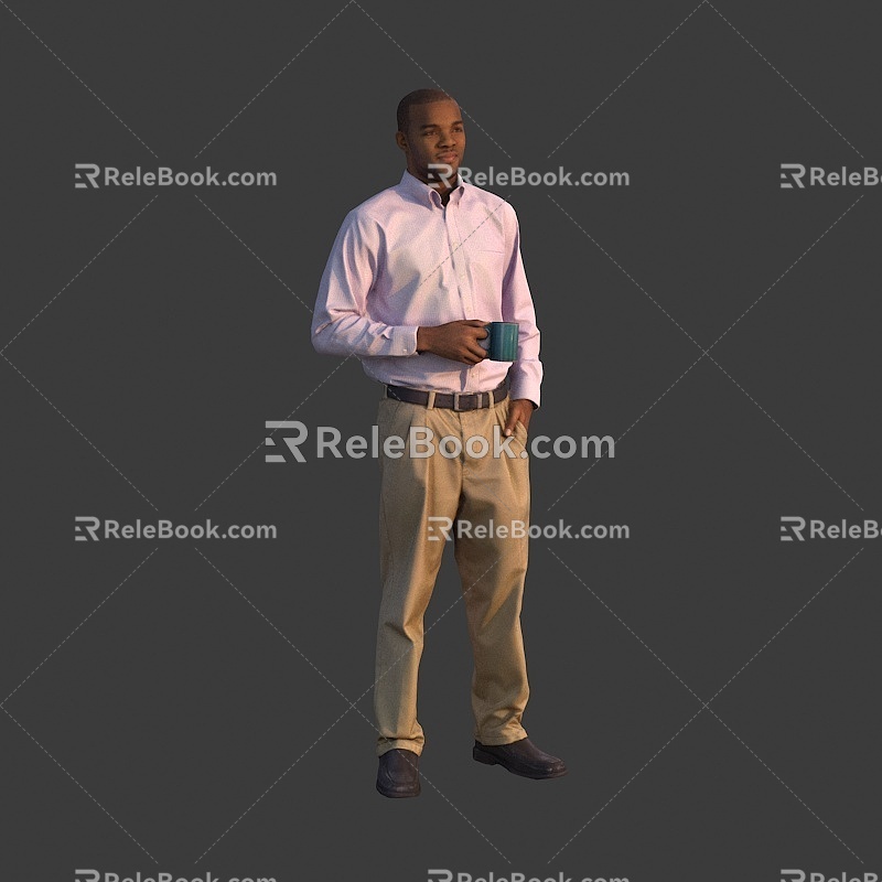 The man who serves the tea, the man who serves the coffee. 3d model