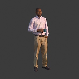 The man who serves the tea, the man who serves the coffee. 3d model