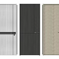 Sleek Modern Hinged Doors Featuring Light Wood Dark Wood and Herringbone Patterns 3d model