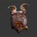 Colorful Reptile 3D Model With Red Body Yellow Spots And Textured Skin