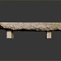 Natural Stone Bench Featuring Rough Surface And Four Short Sturdy Legs 3d model