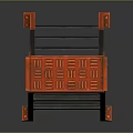 Sturdy Black and Orange Step Ladder With Metal Steps and Stable Frame