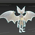 Mystical Fantasy Game Movie Character With Large Ears Transparent Wings And Glowing Pale Body