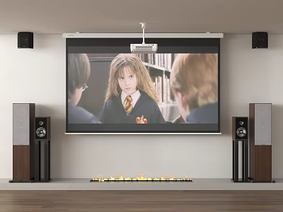 Projection Curtain Audio Digital Equipment Projector Projection Equipment 3d model