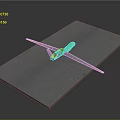 Blue Airplane Model Placed on Gray Platform with Simple Display Background Design