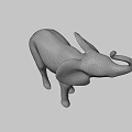 Gray Elephant Game Character With Large Ears And Curled Upward Trunk On Green Background