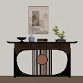 Modern Chinese style bar screen partition end view bar 3d model