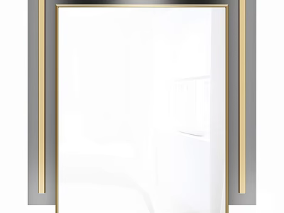 Modern Decorative Mirror With Gold And Gray Frame For Home Wall Decor 3d model