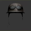 Vintage Brown Leather Helmet With Attached Goggles For Stylish Headwear Accessory