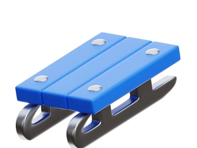 Blue Plastic Connector With Metal Hooks And Silver Screws Design 3d model