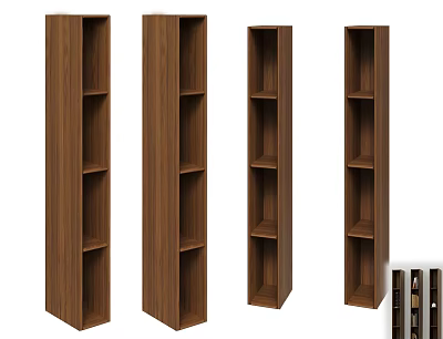 Wooden Storage Shelving Units with Multiple Open Compartments for Home Organization and 3d model