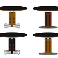 ; Bauhaus Round Table Round Rock Plate Dining Table Metal Leg Round Table Nordic Dining Table Polka Round Table 3d model